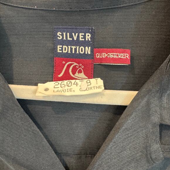 Quiksilver Silver Edition Silk Palm Tree Shirt Medium Oversized Vintage Aloha - Picture 3 of 6